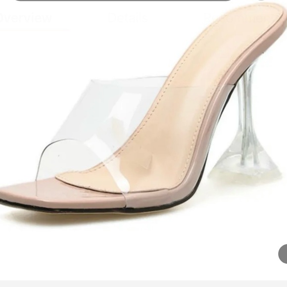 Clear and Nude Heeled Mules - Picture 2 of 2